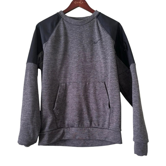 Nike Therma-FIT Men’s Charcoal Heather/Black Fitness Crew DQ4854-071 Size Small - Picture 3 of 7